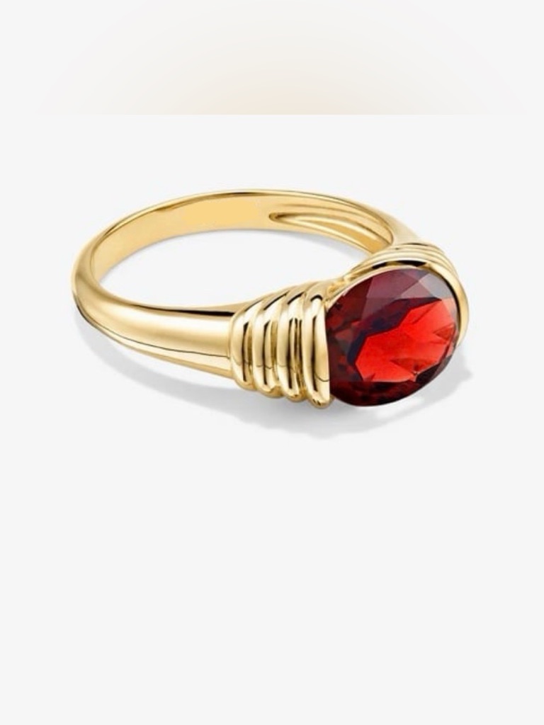Heirloom Garnet Solid 10k Yellow Gold Ring